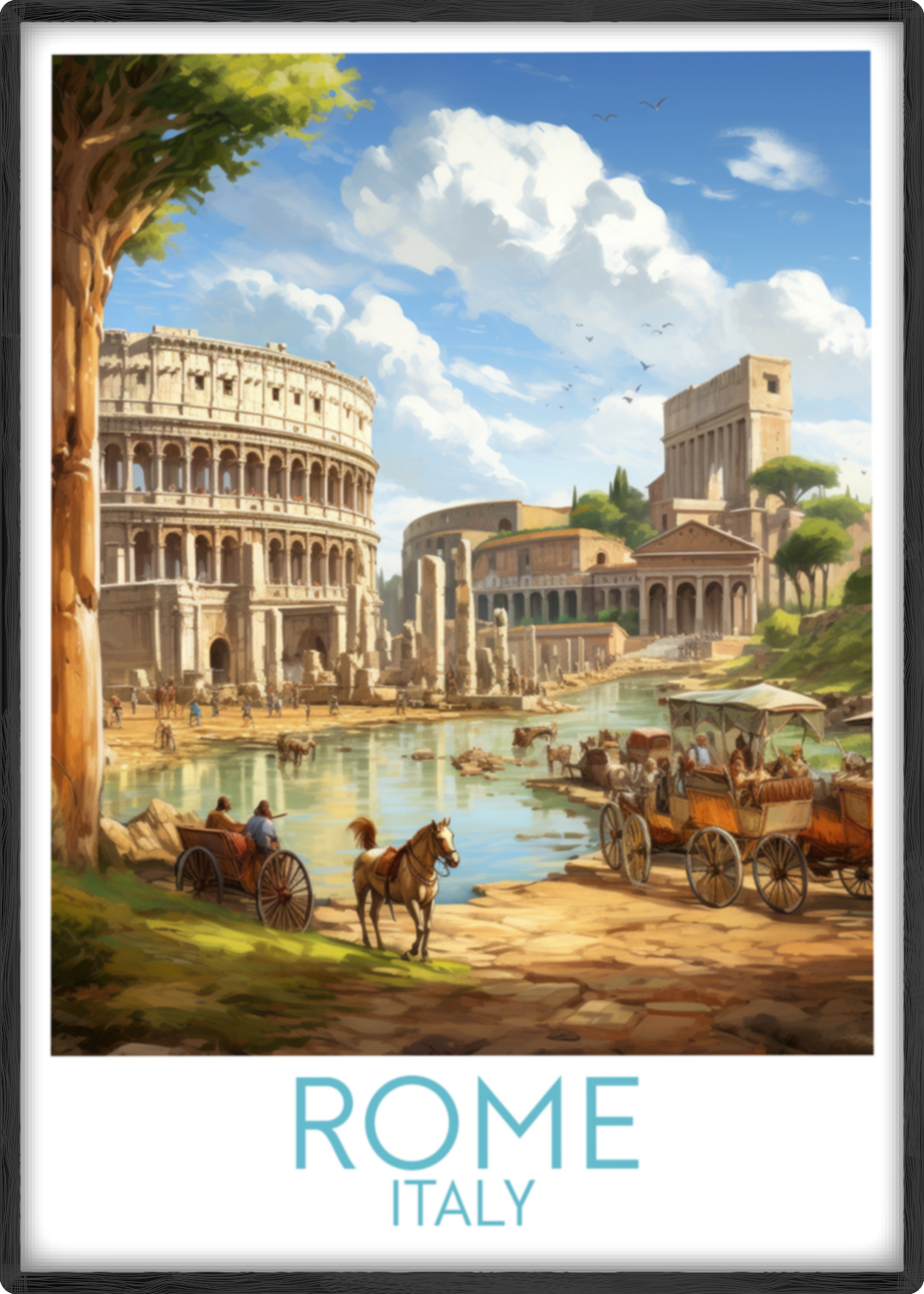 rome travel poster main italy