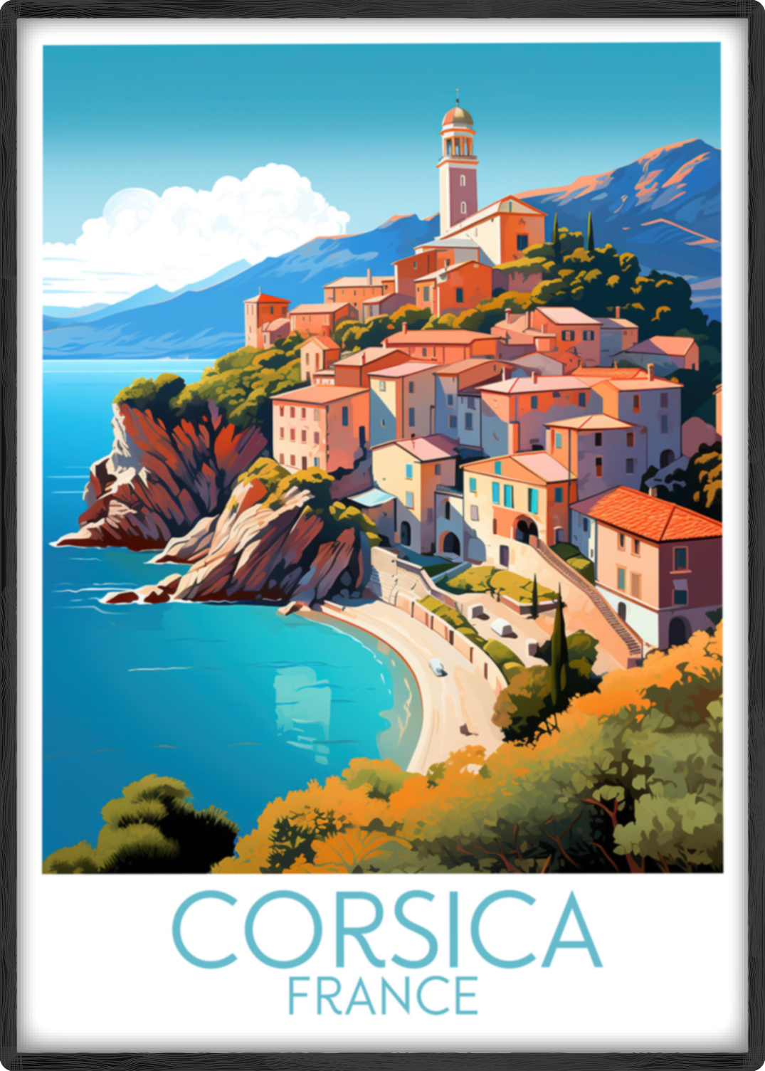 corsica travel poster main france