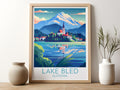 Lake Bled travel poster for kitchen Slovenia