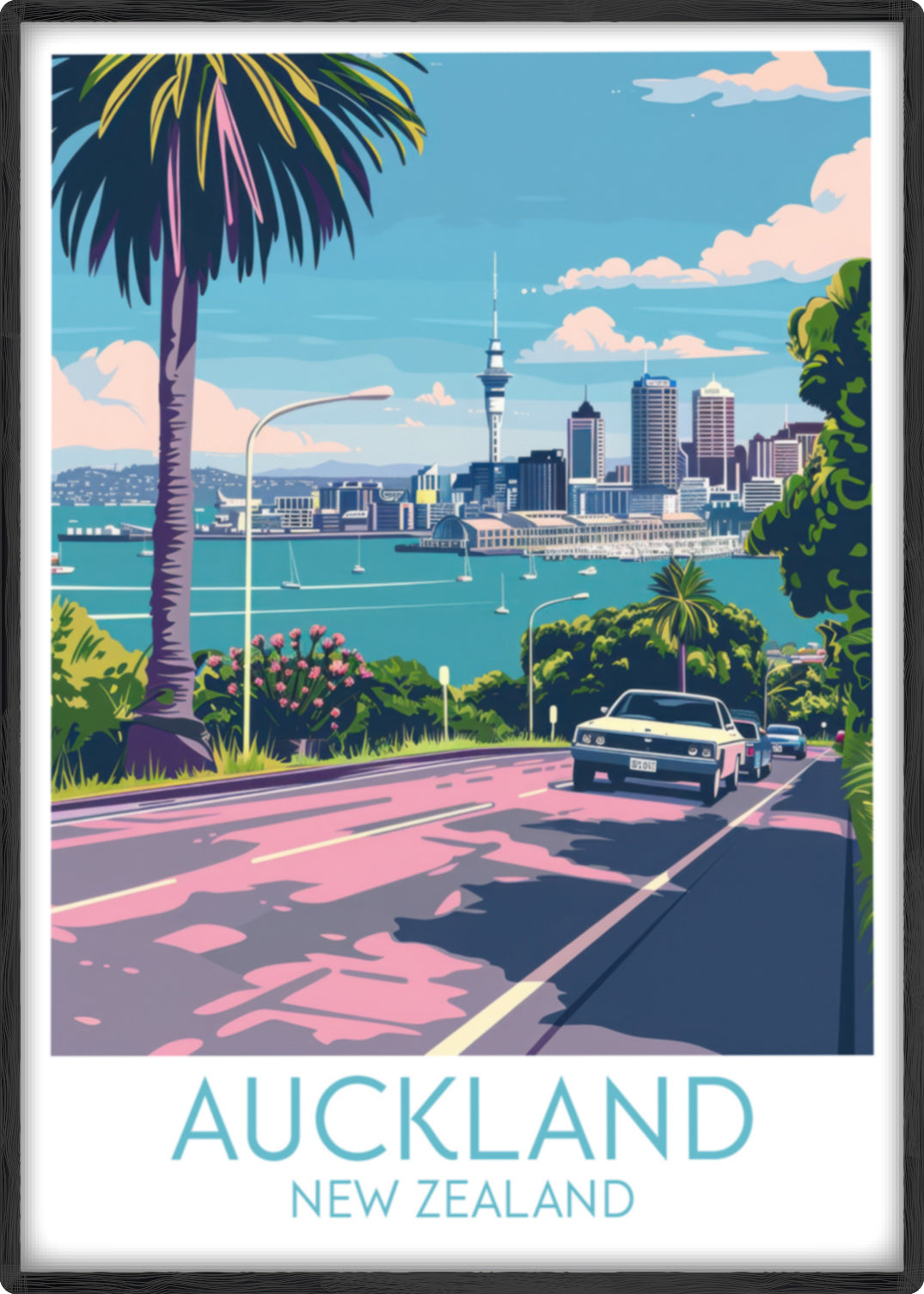 Auckland travel poster main New Zealand