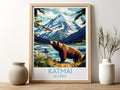 Katmai travel poster for kitchen Alaska