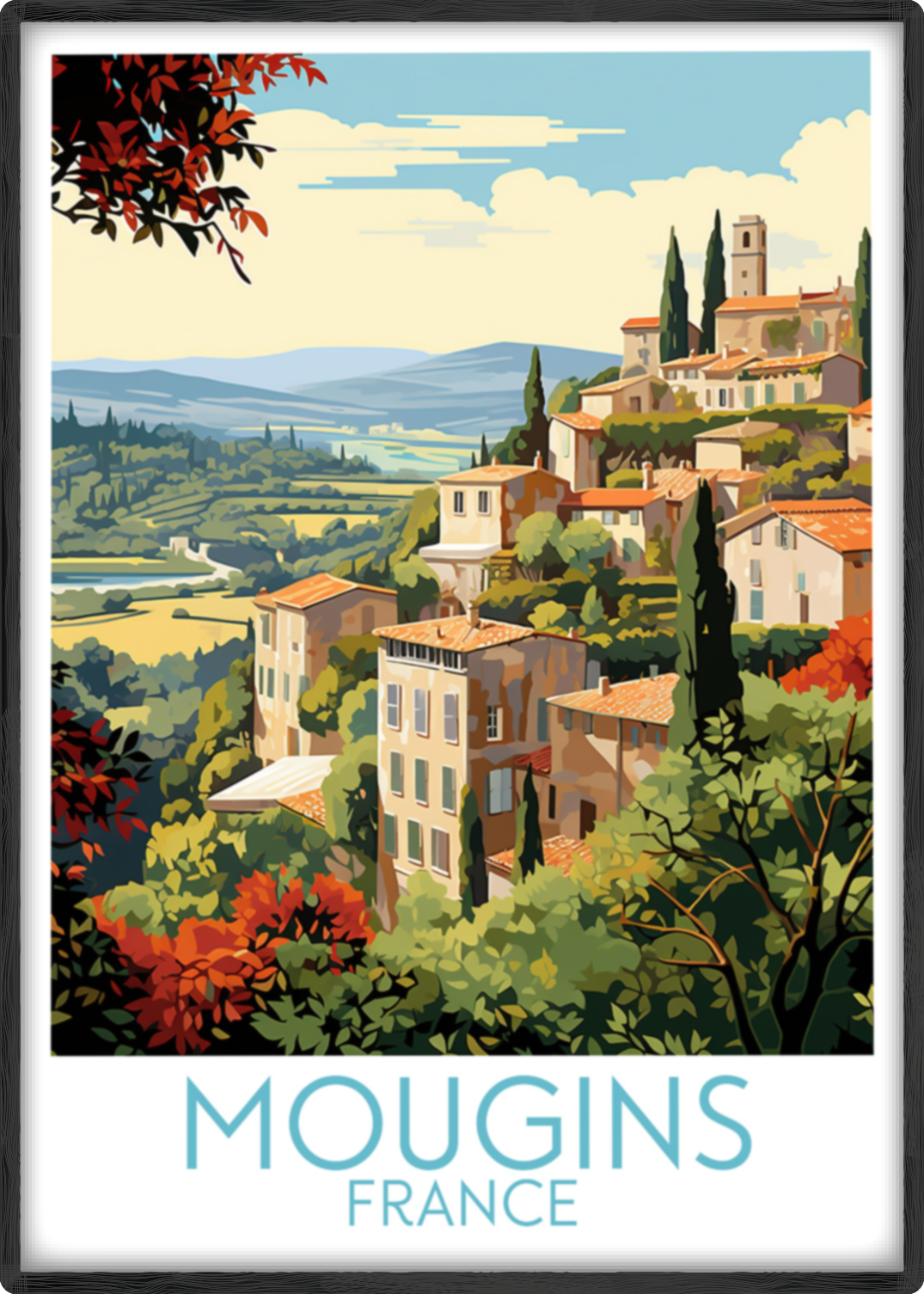 mougins travel poster main france