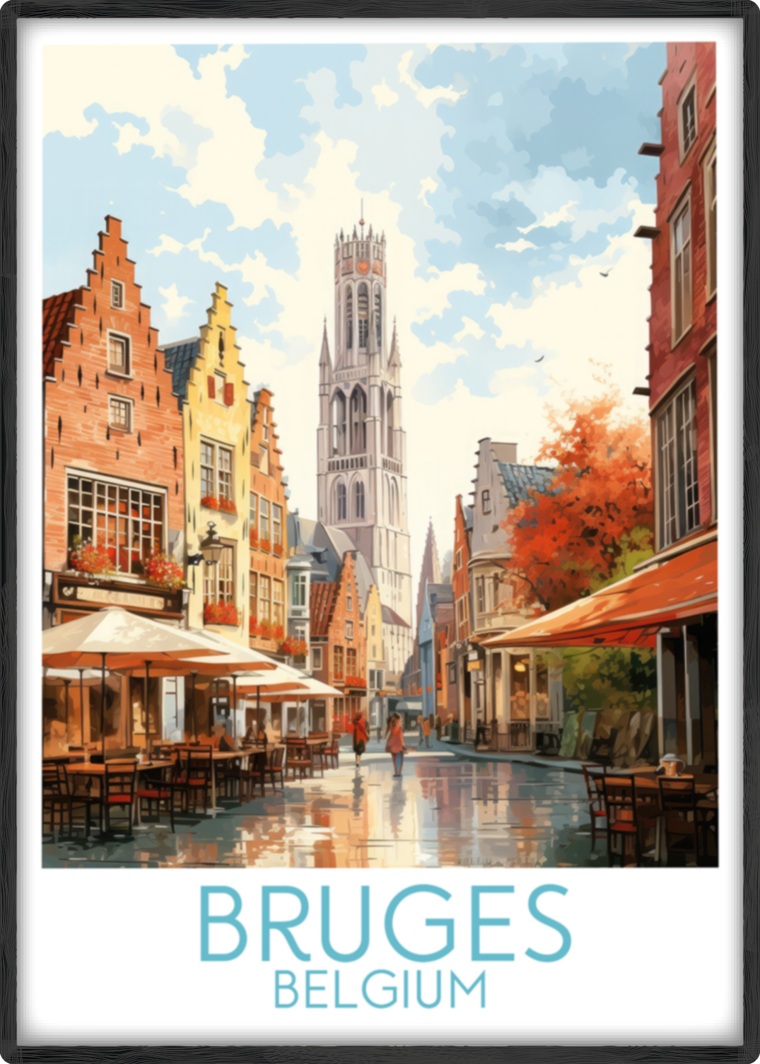 bruges travel poster main belgium