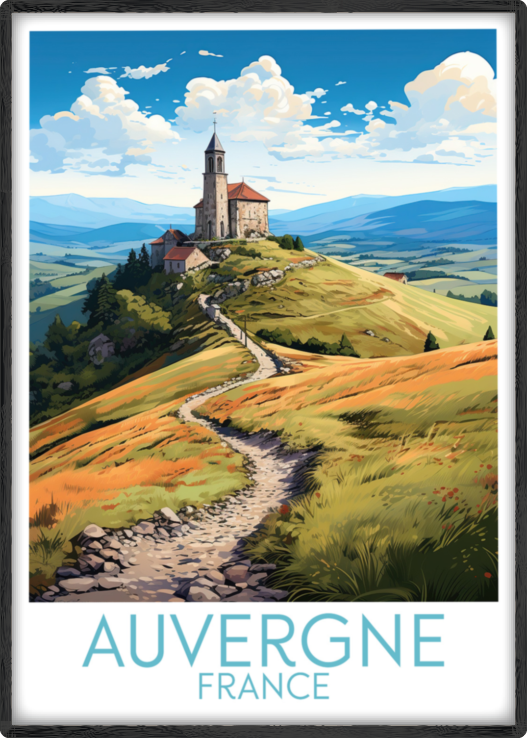 auvergne travel poster main france