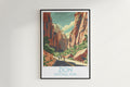 Zion travel poster on the wall National Park