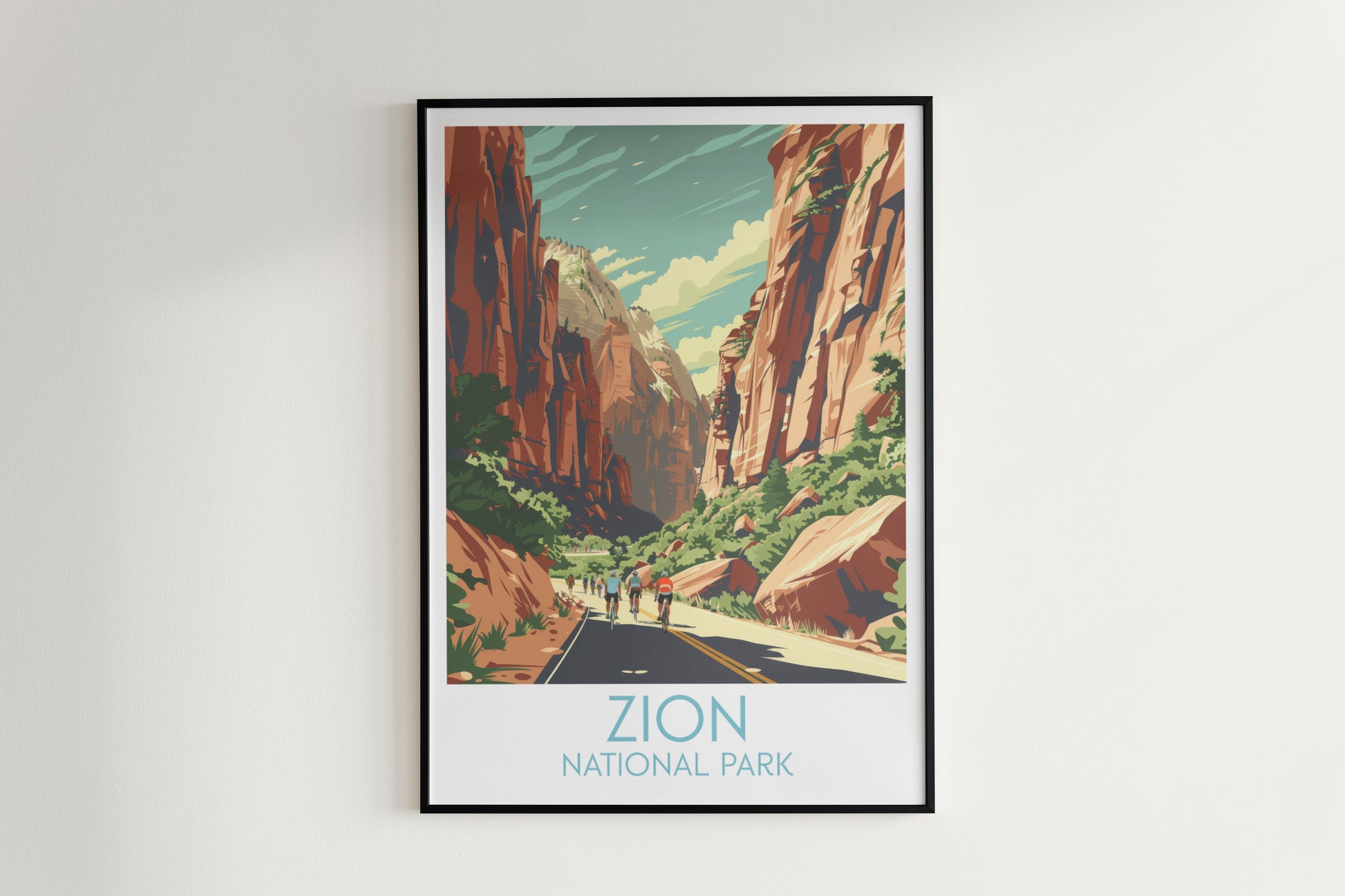 Zion travel poster on the wall National Park