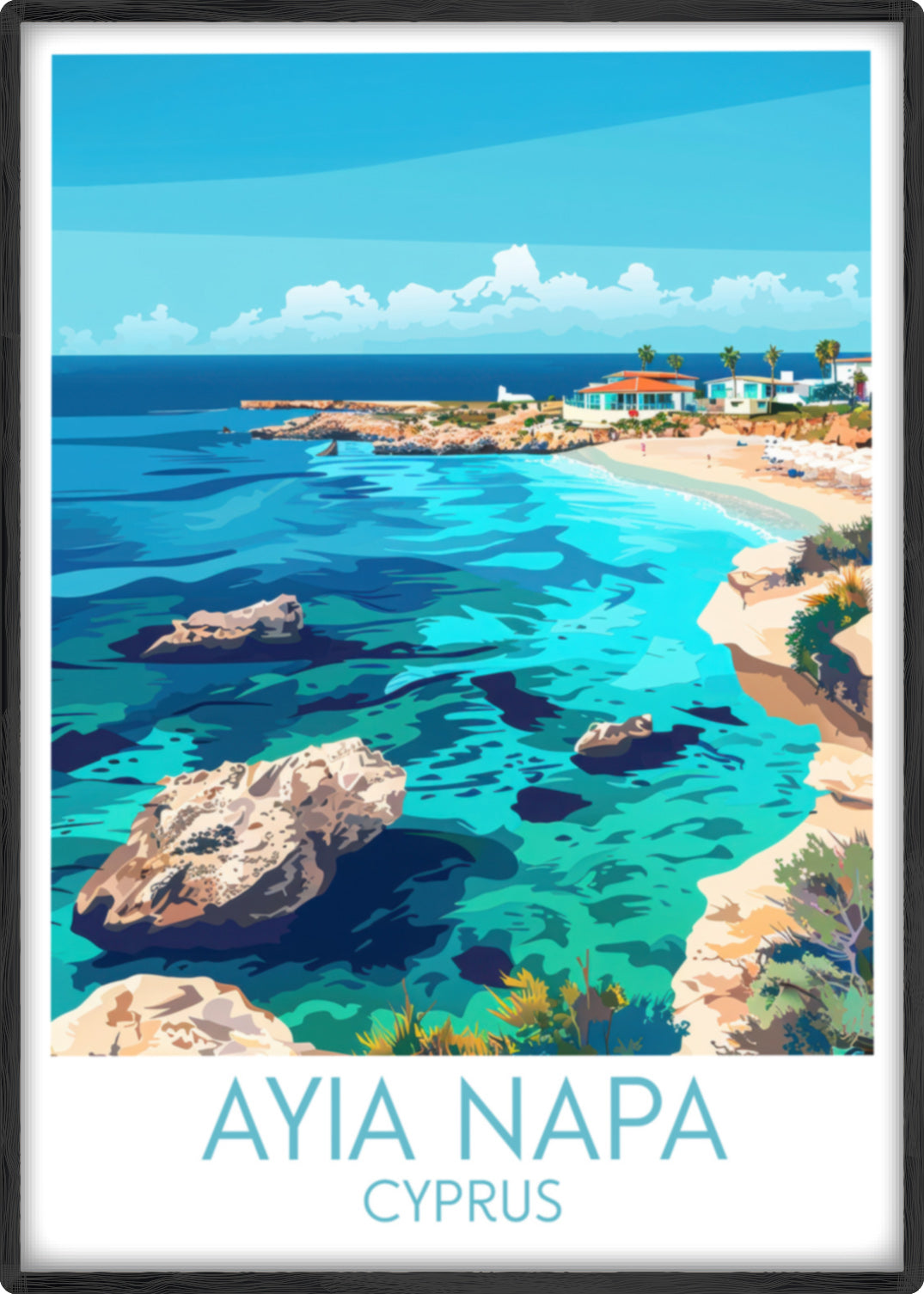 Ayia Napa travel poster main Cyprus