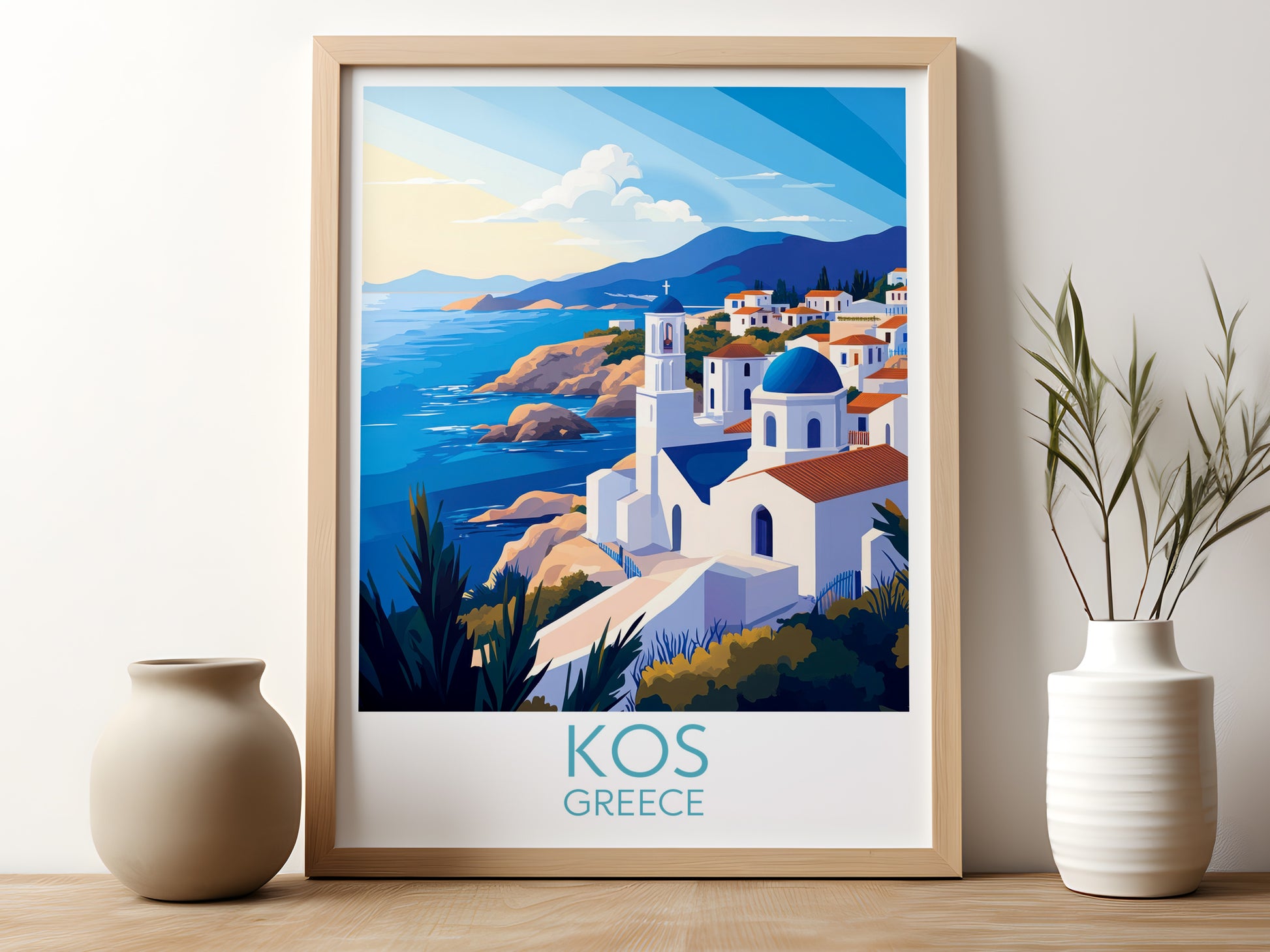 Kos travel poster for kitchen Greece