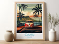 Oahu travel poster for kitchen Hawaii