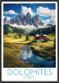 dolomites travel poster main italy