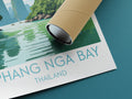 Phang Nga Bay travel poster rolled Thailand