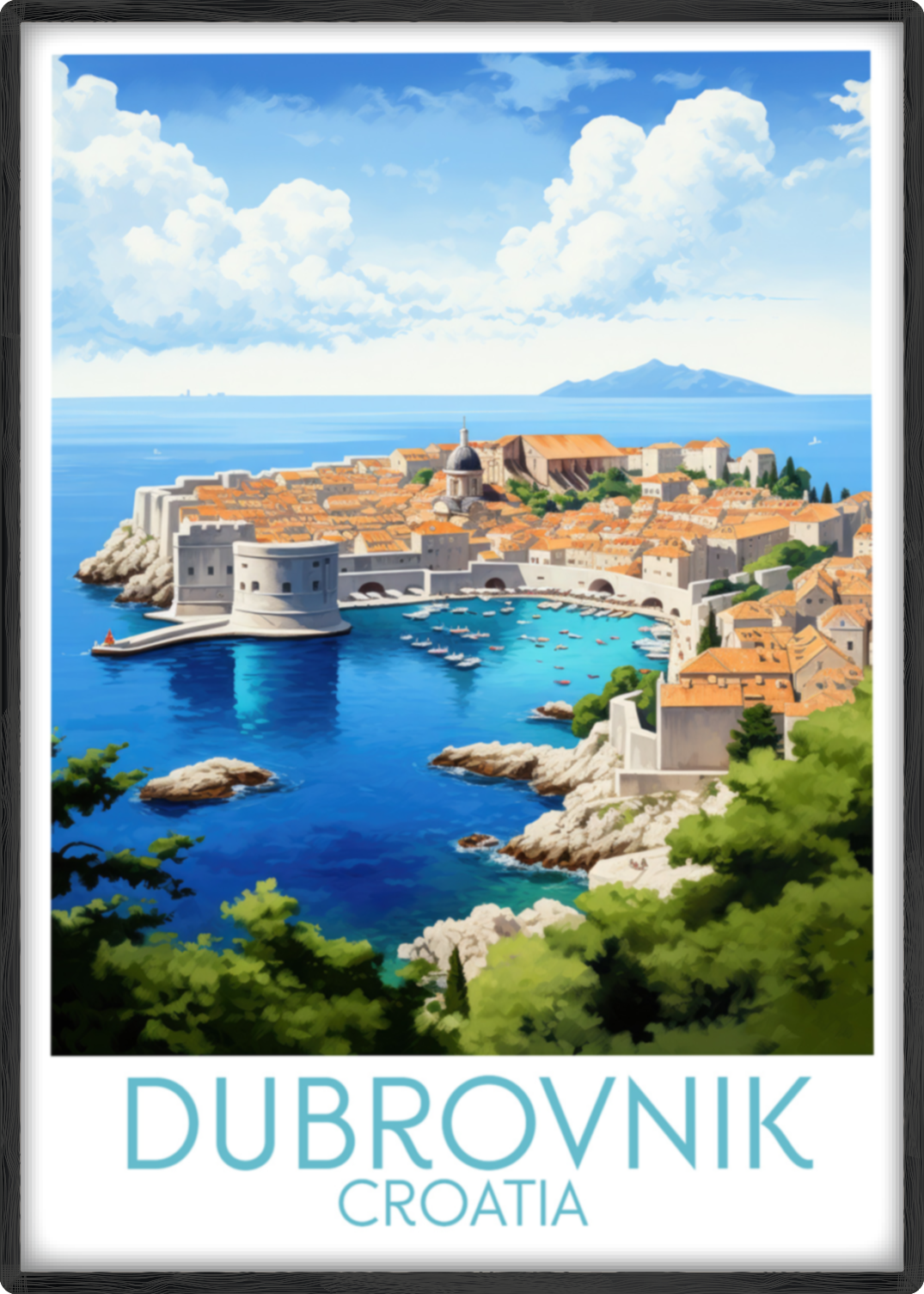 dubrovnik travel poster main croatia