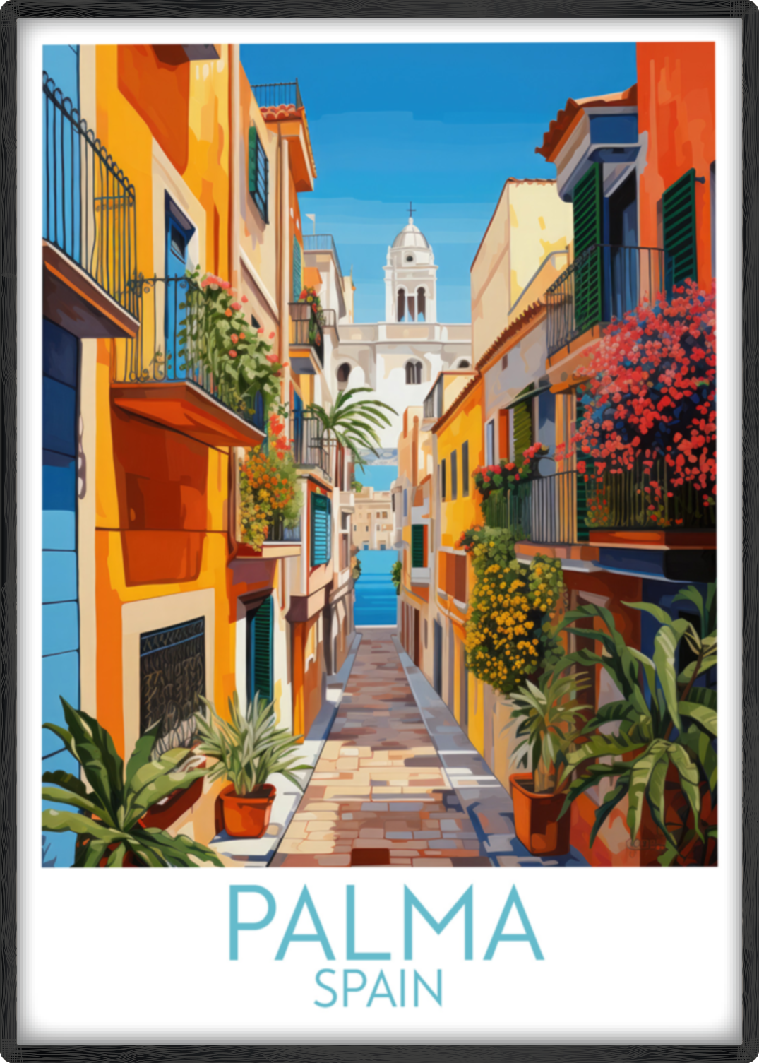 palma travel poster main spain