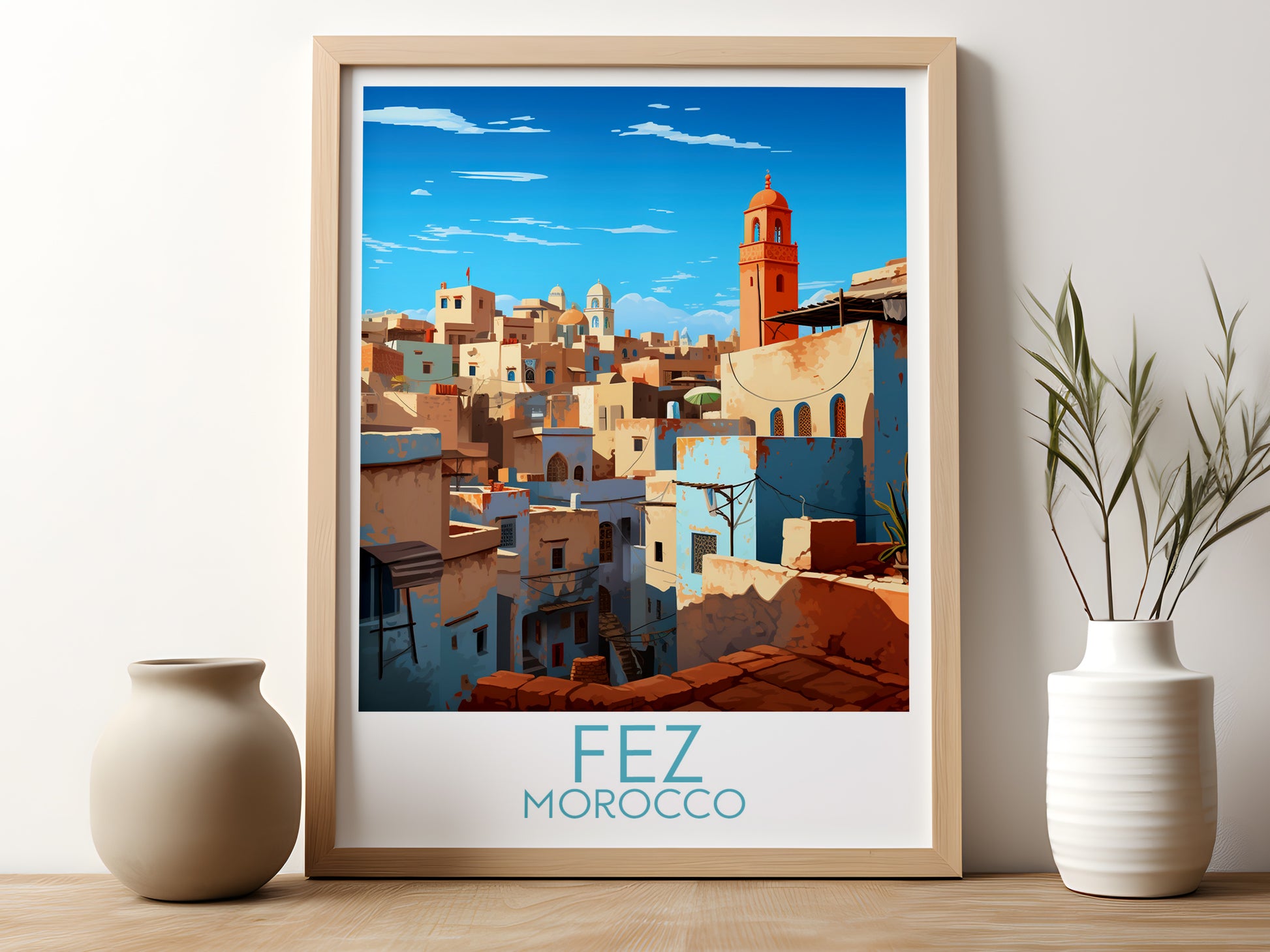 Fez travel poster for kitchen Morocco