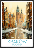 krakow travel poster main poland