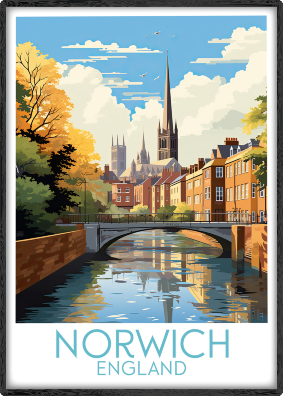 norwich travel poster main england