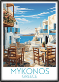 mykonos travel poster main greece