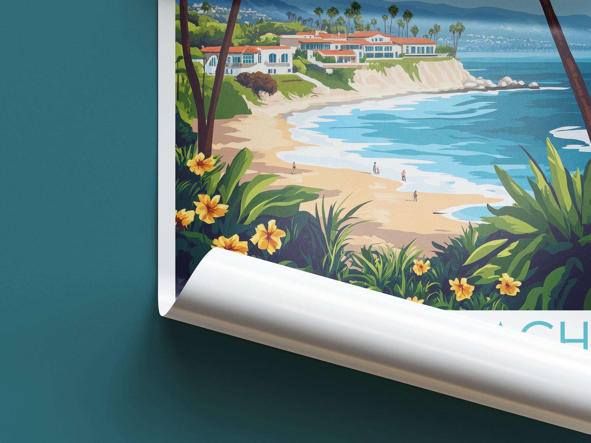 Laguna Beach travel poster roll up Los Angeles