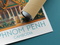 Phnom Penh travel poster rolled Cambodia