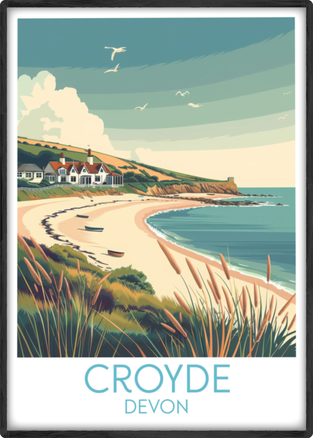 Croyde travel poster main Devon