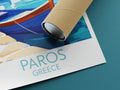 Paros travel poster rolled Greece