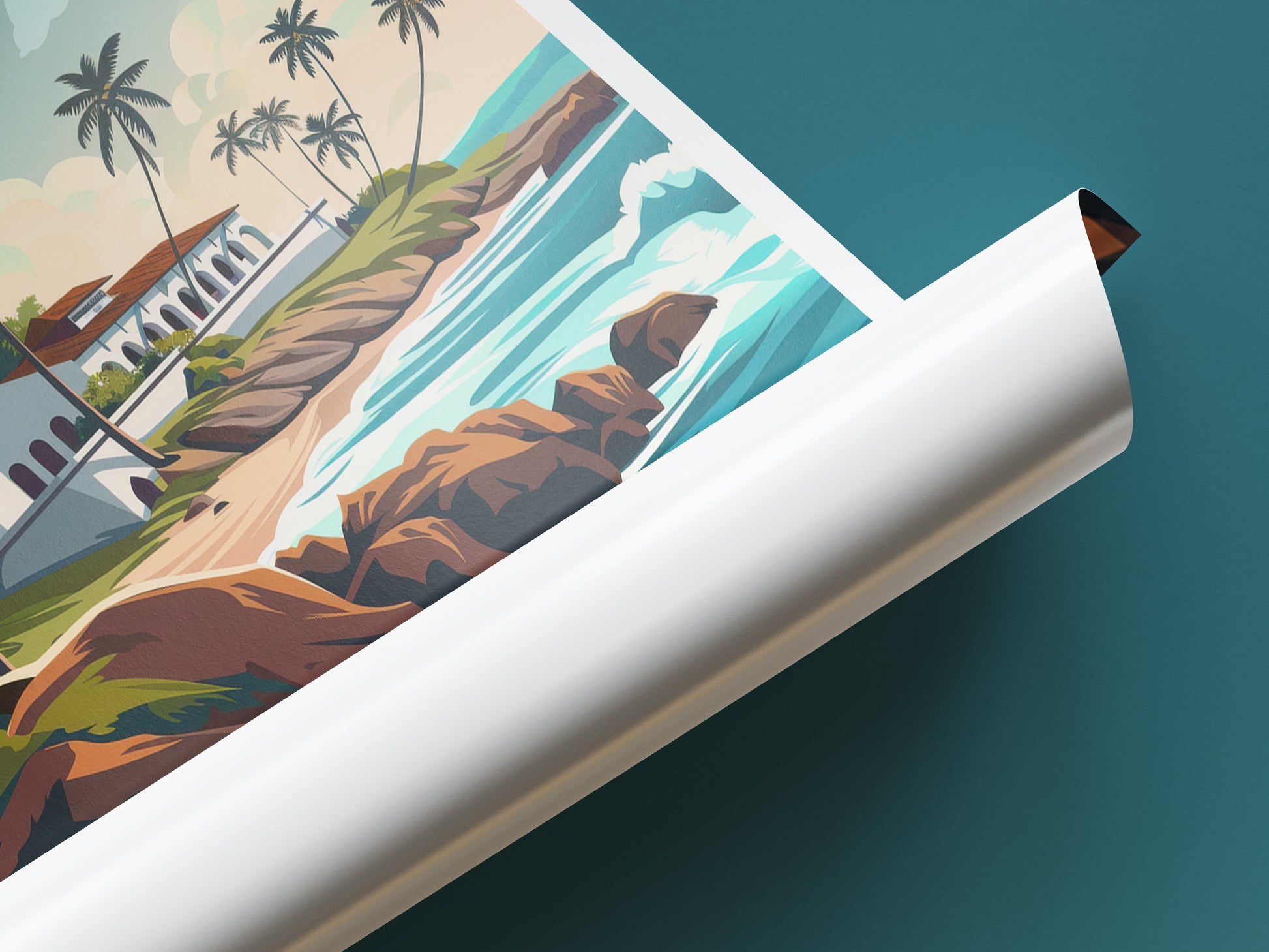 Sri Lanka travel poster tube Galle