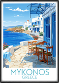 mykonos travel poster main greece