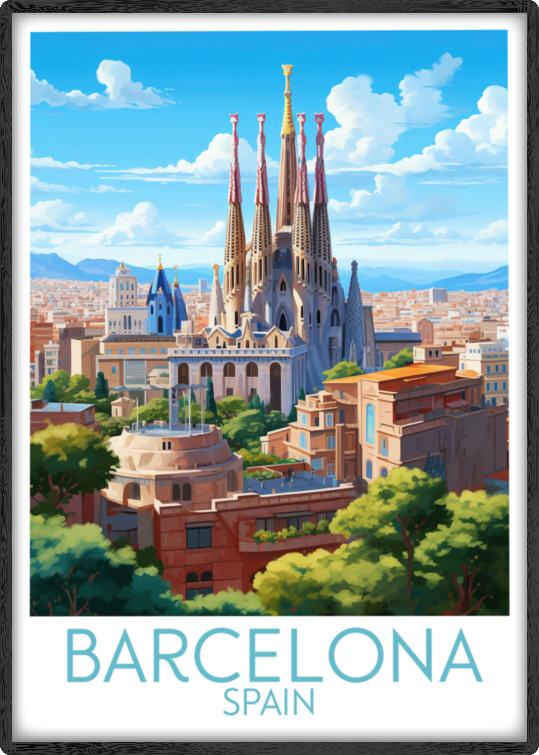 barcelona travel poster main spain