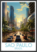 sao paulo travel poster main brazil