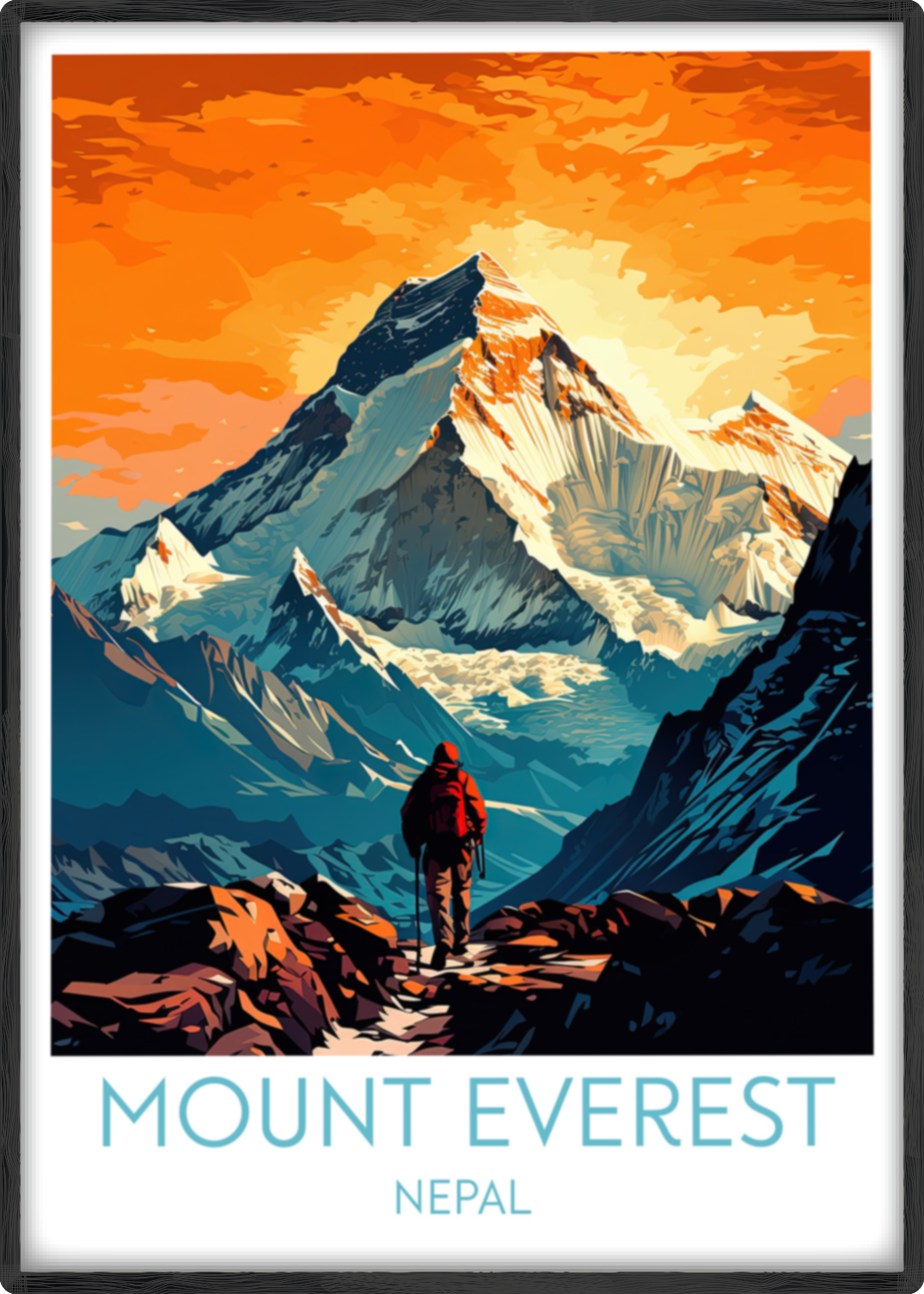 mount everest travel poster main nepal