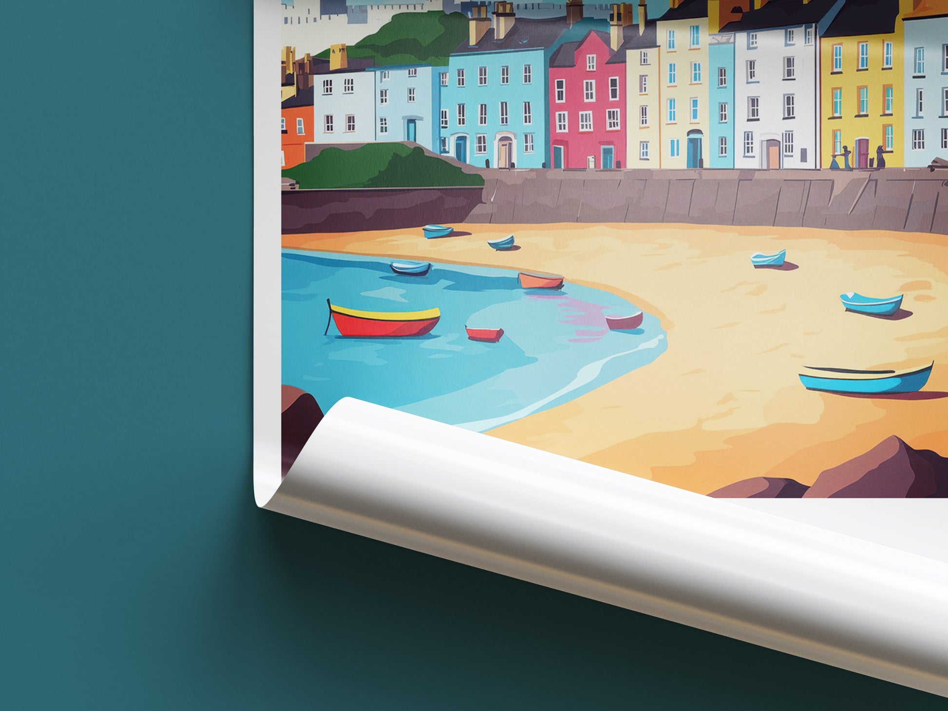 Tenby travel poster roll up United Kingdom