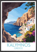 Kalymnos travel poster main Greece