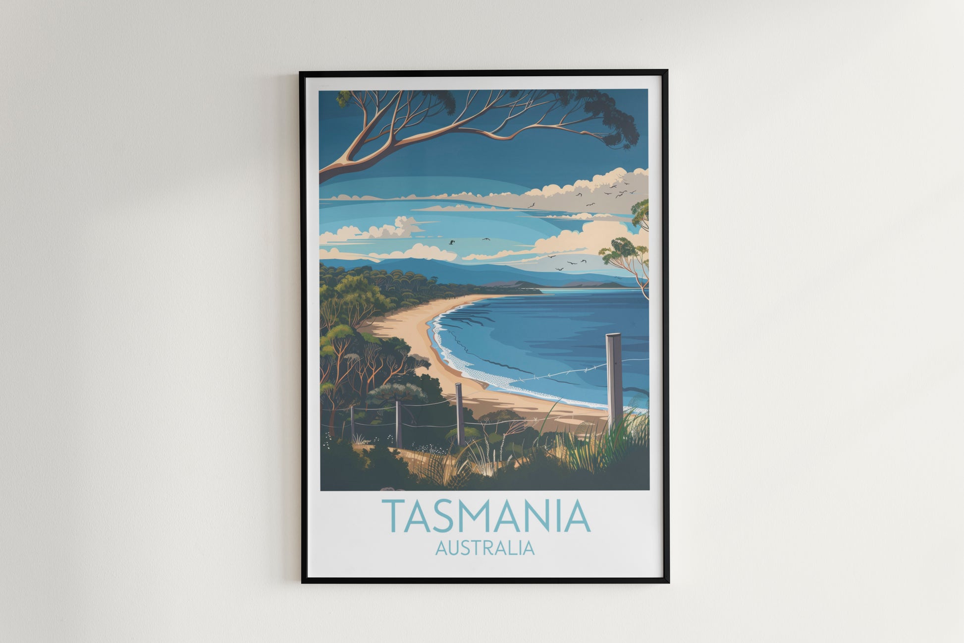 Tasmania travel poster on the wall Australia