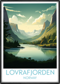 lovrafjorden travel poster main norway