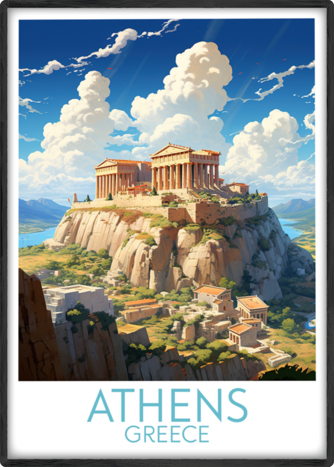 athens travel poster main greece