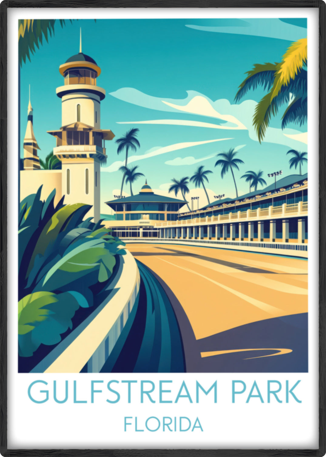 Gulfstream Park travel poster main Florida