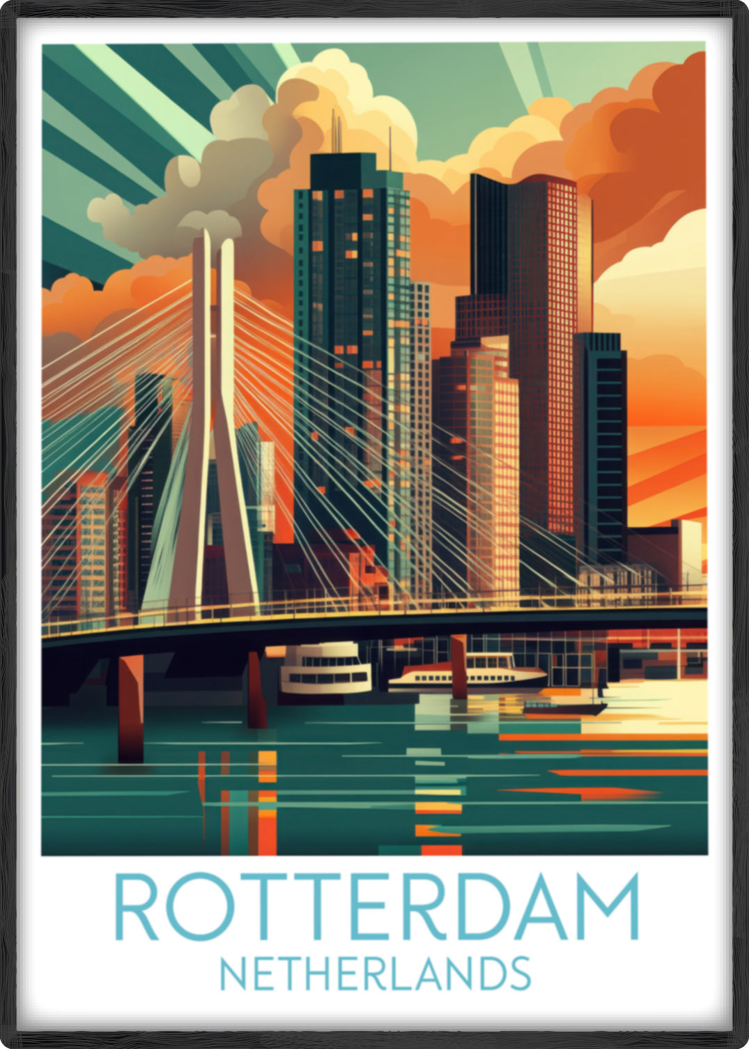 Rotterdam travel poster main Netherlands