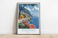 Positano travel poster on the ground Italy