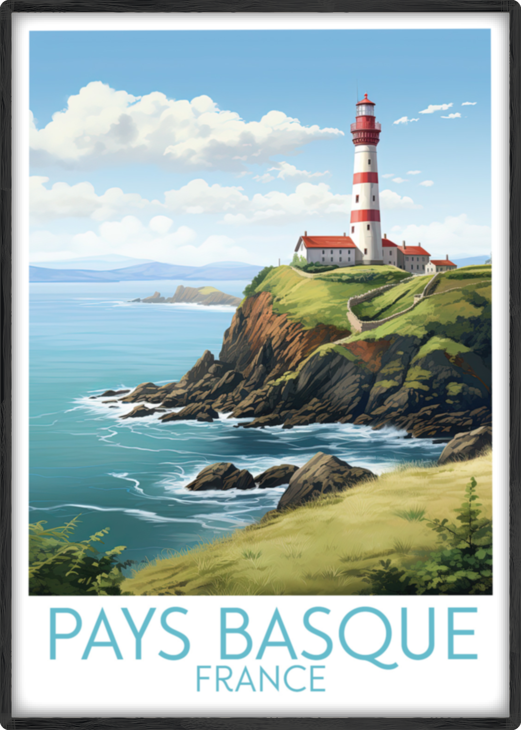 pays basque travel poster main france