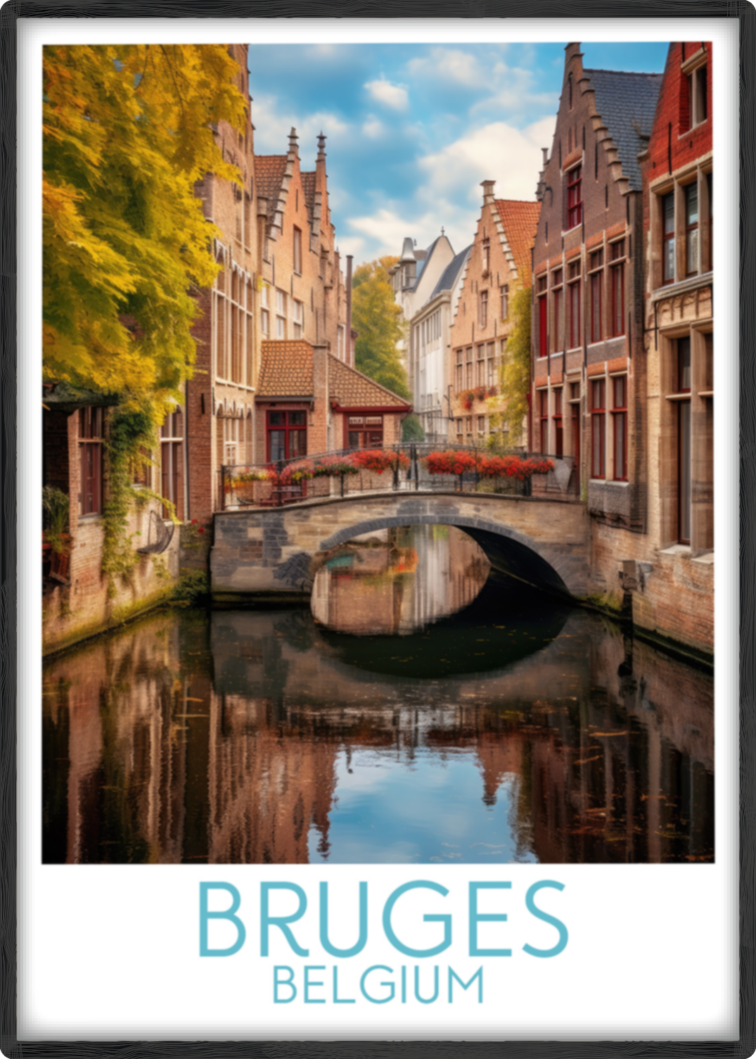 bruges travel poster main belgium