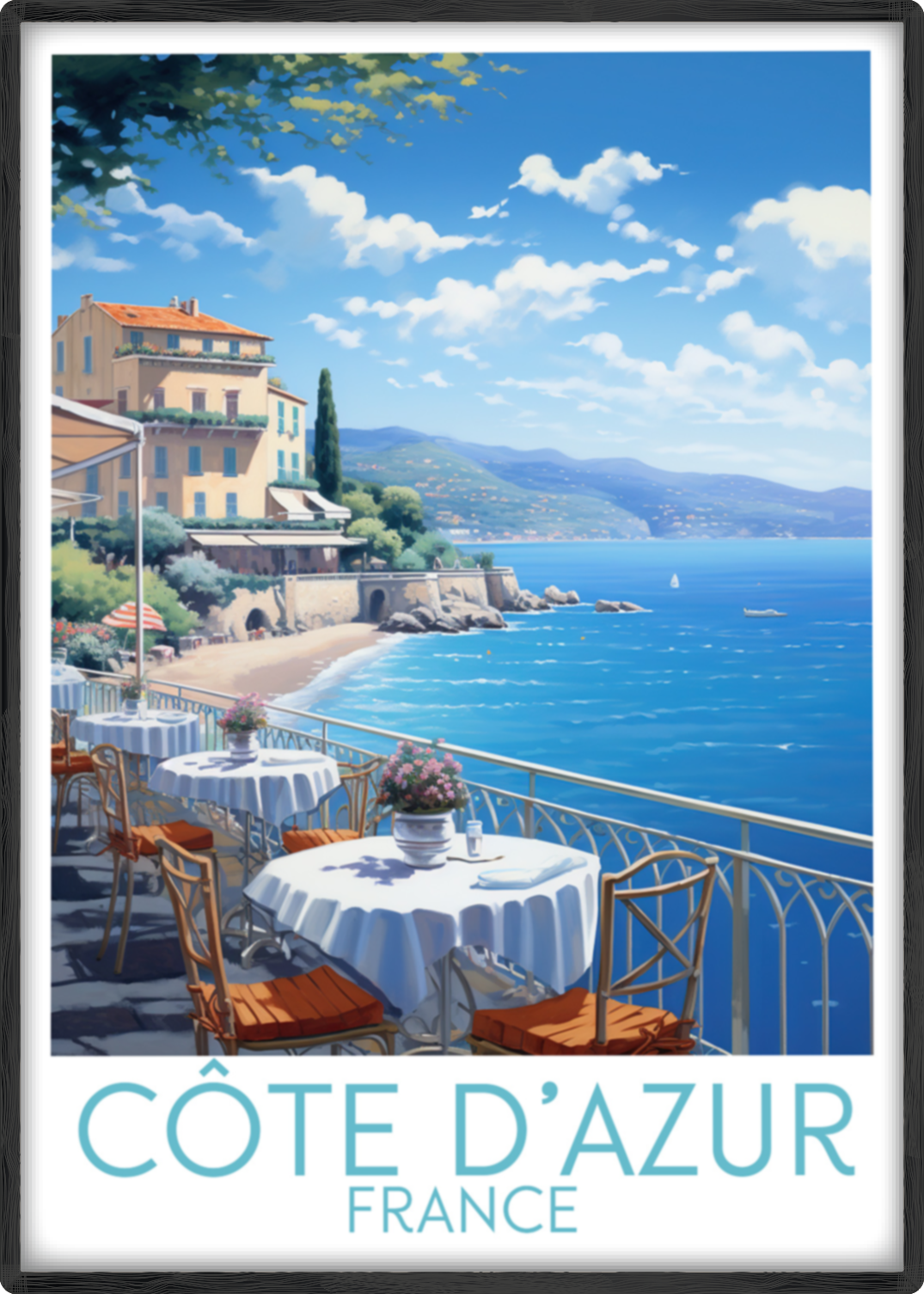 Côte d'Azur travel poster main France