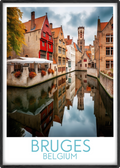 bruges travel poster main belgium