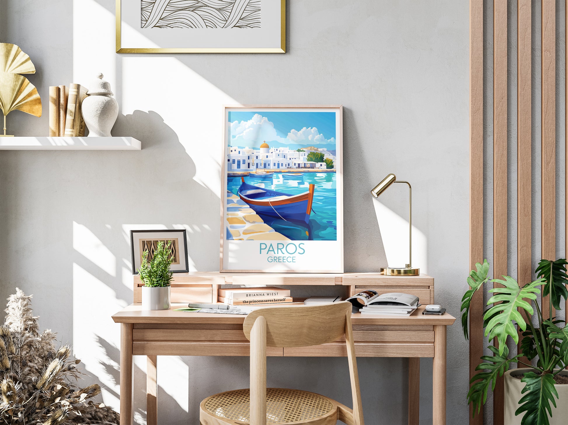 Paros travel poster for desk Greece