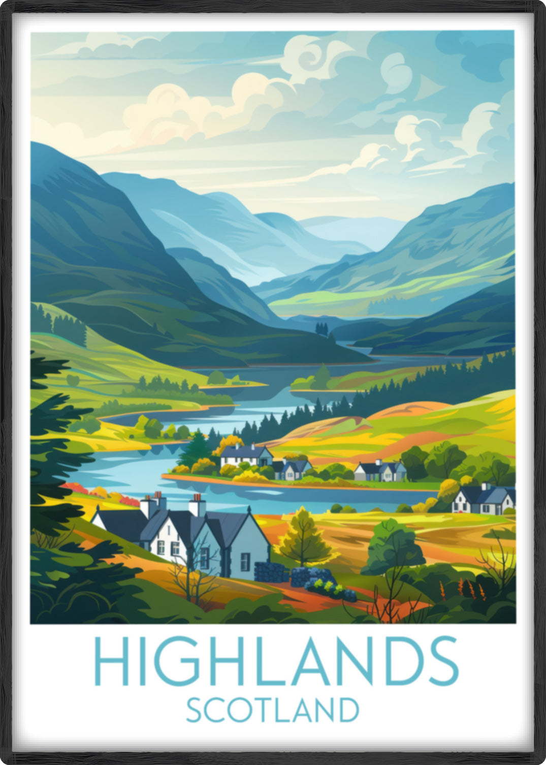 Highlands travel poster main Scotland