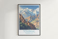 Toubkal travel poster on the wall Morocco