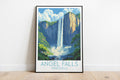 Angel Falls travel poster on the ground Venezuela