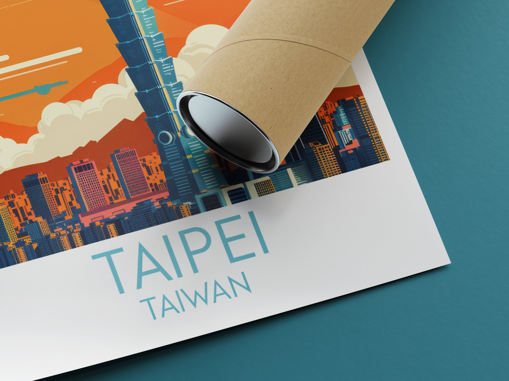 Taipei travel poster rolled Taiwan