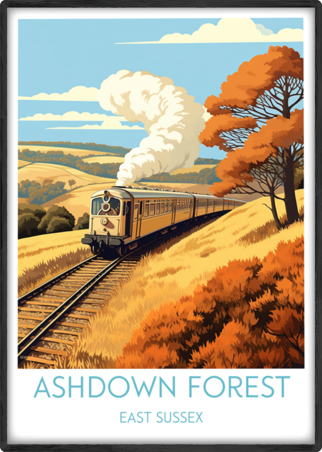 ashdown forest travel poster main east sussex