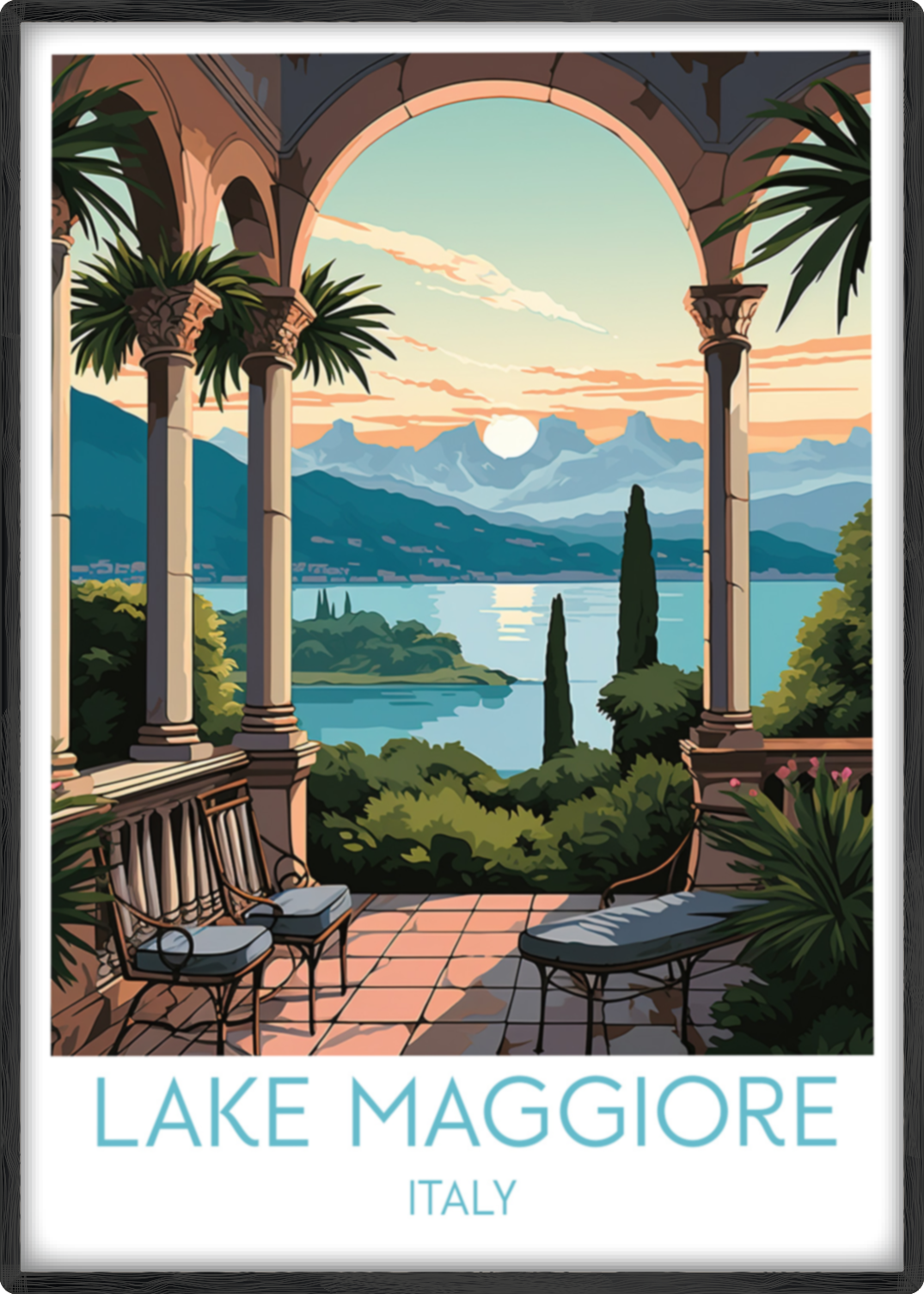 lake maggiore travel poster main italy