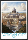 vatican city travel poster main italy